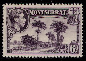 MONTSERRAT GVI SG107, 6d violet, M MINT. Cat £25. PERF 13