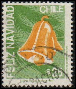 Chile 870 - Used - 25p Christmas Ornaments / Bells (1989)