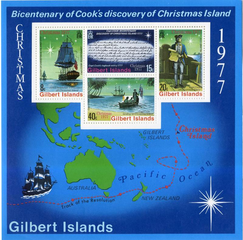 GILBERT & ELLICE ISLANDS 303a MNH S/S SCV $9.00 BIN $5.00 MAP