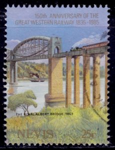 Nevis, 1985, Royal Albert Bridge, 25c, used**