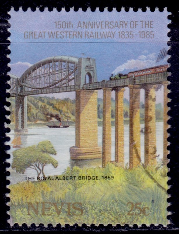 Nevis, 1985, Royal Albert Bridge, 25c, used**