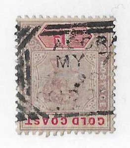 Gold Coast Sc #27 1p used with scarce Accra cancel VF