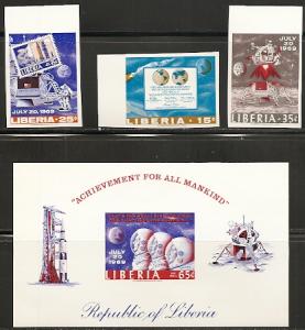 Liberia 499-501, C184 1969 Moon Landing set and s.s. IMPE...