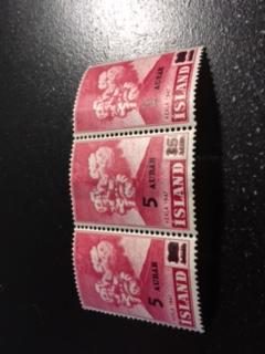 Iceland sc 283 MNH strip of 3