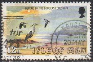 Isle of Man 1983 12p Grey herons  (Sea Birds) used