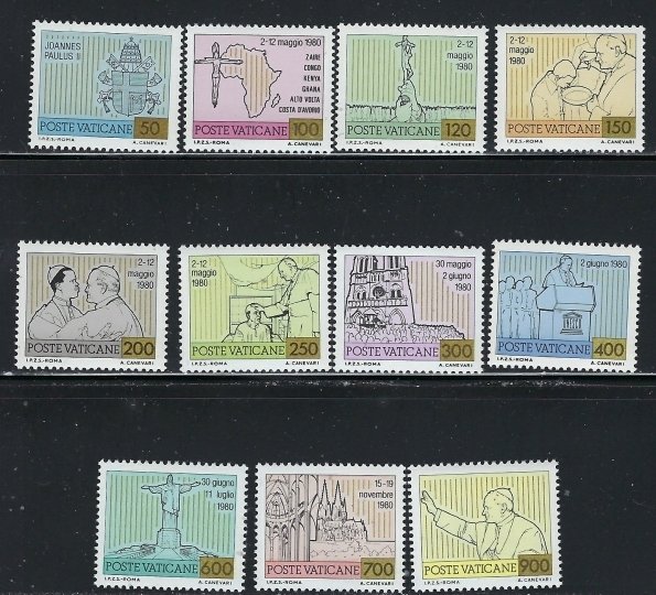Vatican 694-704 MNH 1981 set (fe1944)