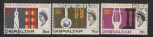 Gibraltar 1966 UNESCO Anniversary issue Sc 183-185 Used A4136
