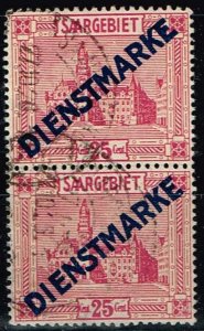 Saar,Sc.#O6 used, official Stamp, Michel#D6 I/ II,  misprint.  examined