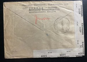 1946 Bremen Germany Censored Cover to Dehra Dun India Internment Camp POW