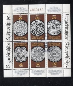 GERMANY-DDR #2719 1988 VARIOUS LACE DESIGNS MINT VF NH O.G M/S6CTO