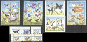 Ss1454 2000 Central Africa Butterflies #2349-78 3Kb+1Set+Bl631-2 Mnh