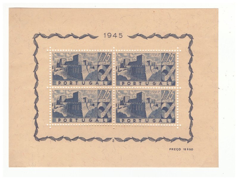 PORTUGAL  SC.667a 1946 CASTLE OF LISBON S/S MH #2 BK2