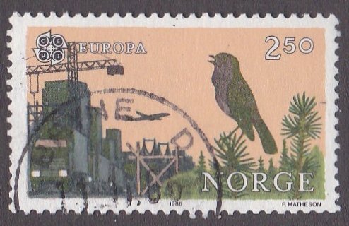 Norway # 892, Europa - Bird, Used