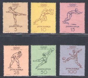 1952 YUGOSLAVIA, Helsinky Olympics, No. 611/616 - MNH**