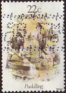 Australia 1981 Sc#781, SG#775 22c Gold Rush Puddling USED.