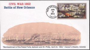 Set/2 Jack Ginsburg Printed Cachet FDCs for the 2012 The Civil War: 1862 Issue