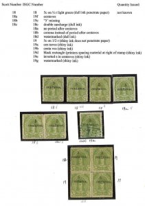 GUATEMALA #18 UNUSED & USED OVERPRINTED STAMP GROUPING + ERRORS (x22) 1881