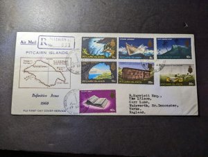 1969 Registered British Pitcairn Islands Airmail Cover to Yorks England