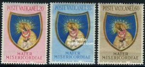 Vatican 1954, Maria year 3v, MNH