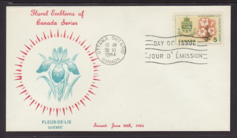 Canada 419 Flower Coat of Arms Quebec U/A FDC