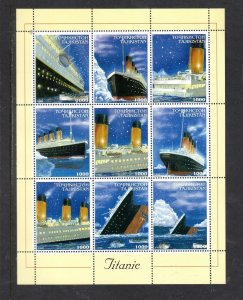 TAJIKISTAN 1999 TITANIC MINT VF NH O.G S/S (3TAJ)