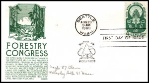 US 1156 Forestry C Anderson Green Typed FDC