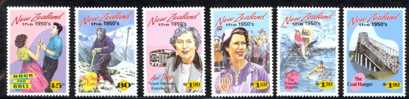 New Zealand Sc# 1199-1204 MNH 1994 The 1950's