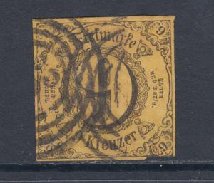 Thurn & Taxis Sc 46 used 1852 9kr Numeral, sound & almost VF