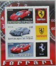 TCHAD CHAD SHEET IMPERF CARS AUTOS FERRARI