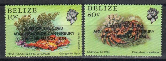 Belize Stamp 715-716  - Marine Life stamps overprinted