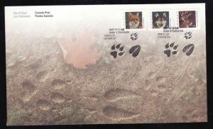 Canada-Sc#1879-81-coil stamps on FDC-Animals-Fox-Wolf-Deer-2000-