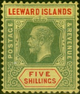 Leeward Islands 1914 5s Green & Red-Yellow SG57 Fine & Fresh MM