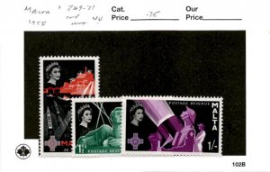 Malta, Postage Stamp, #269-271 Mint NH, 1958 (AB)