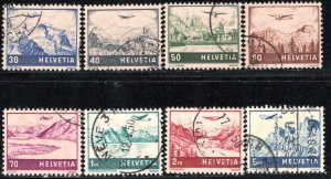 Switzerland Scott # C27 - C34, used