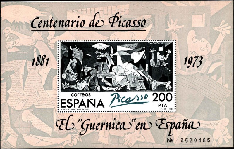 Spain #2252, Complete Set, S/S, 1981, Art, Never Hinged