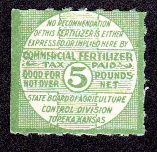 US State Revenue, Kansas Fertilizer, SRS # FT9, MNH. Lot 200558 -02