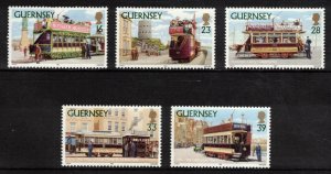 GUERNSEY 1992 Historic Trams; Scott 503-07, SG 588-92; MNH