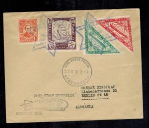 1932 Paraguay Graf Zeppelin Cover to Berlin Germany LZ 127 Star of David