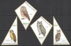 C1089 2015 Owls Birds Fauna 1Set Mnh
