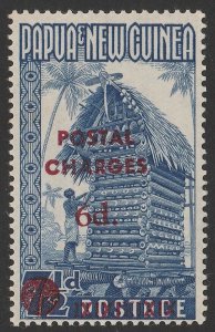 PAPUA NEW GUINEA 1960 'POSTAL CHARGES 6d IXIXIXIXIX' on 7½d. MNH **. 800 printed