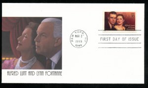 US 3287 Performing Arts Lunt & Lynn Fontanne UA Fleetwood cachet FDC