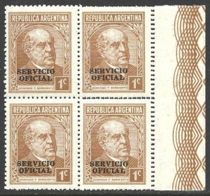 Argentina 1938-54 Official 1c Buff #O37 DOUBLE PERFORATION Variety Error VF-NH-