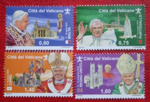 VATICAN CITY 2011 Travels of Pope Benedict 4 values MNH Scott# 1485-1488