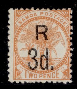 SAMOA QV SG74, 3d on 2d orange, M MINT. Cat £55. PERF 12x11½