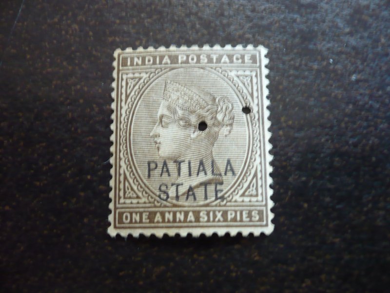 Stamps-Indian Convention State Patiala-Scott#16-Mint Hinged Set of 1 Stamp