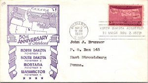 FDC 1939 - SC #858 - Bismarck, N. Dak - F59442