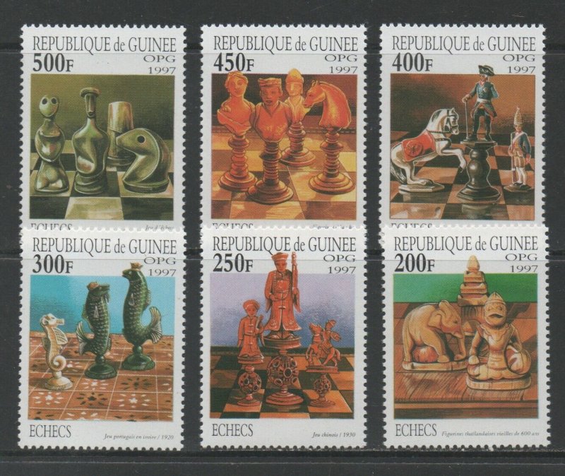 Thematic Stamps Others - GUINEA REP 1997 CHESS 6v 1768/73 mint