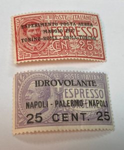 KAPPYSTAMPS ITALY #C1-2 1916-17 AIRMAILS  MINT HINGED  H395