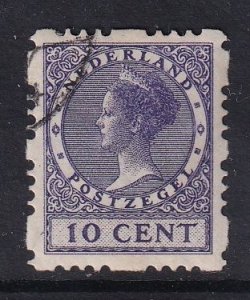 Netherlands #178a  used  1928  Wilhelmina  syncopated 4 sides 10c violet