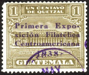 1938, Guatemala, 1c, Used, Sc RA10